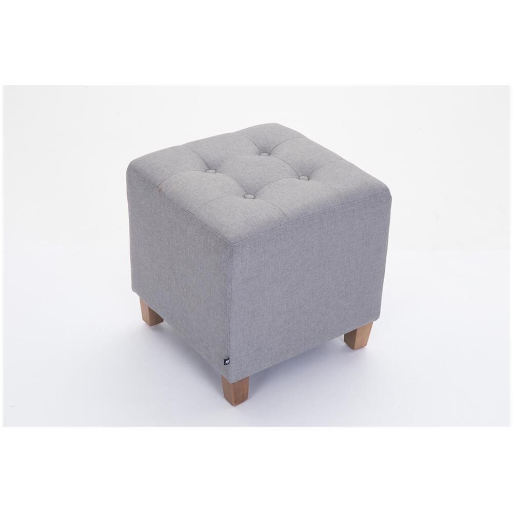Sgabello Basso Salotto Imbottito CLP Poggiapiedi Divano Newton in Tessuto Sgabello Trucco in Metallo Pouf Poggiapiedi Soggiorno H46 cm Crema Telaio: Bianco 