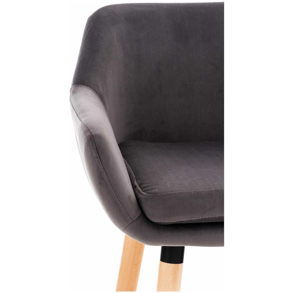 Sgabello Bar Grant In Velluto Sfoderabile I Sedia Alta Cucina In Legno Di Faggio Con Cuscino Removibile I Sgabello Bancone Con Schienale Grigio - Foto 5