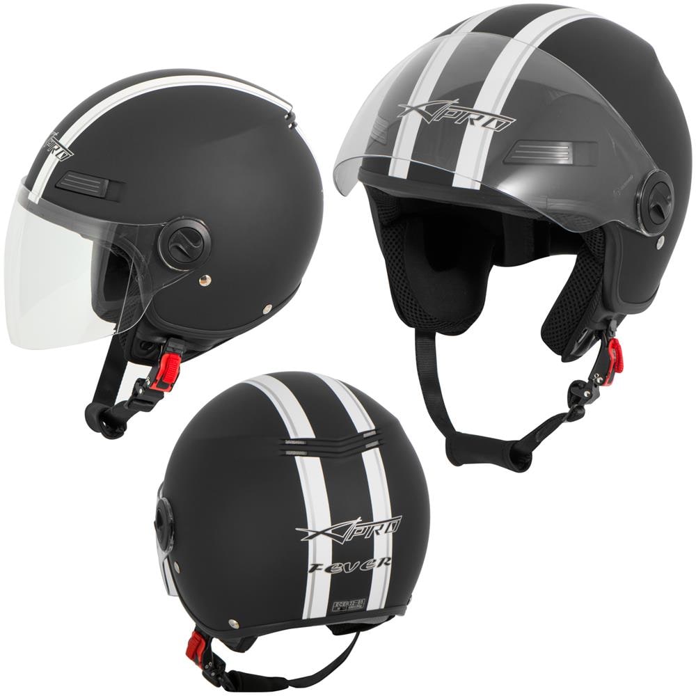 Casco Jet Scooter Moto Quad Omologato Ece 22 05 Visiera Nero Opaco Xl - Foto 1