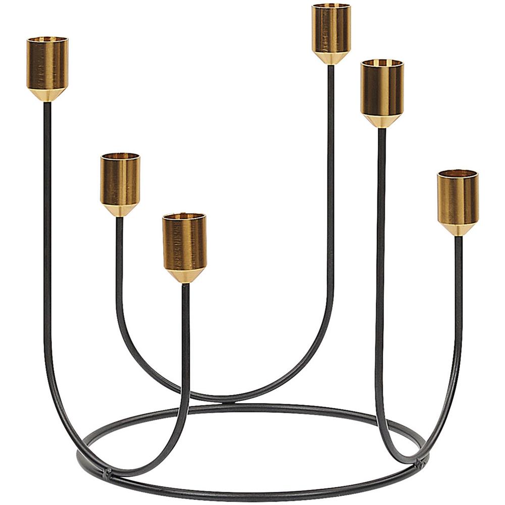 Portacandele In Metallo Nero Panay - Foto 1