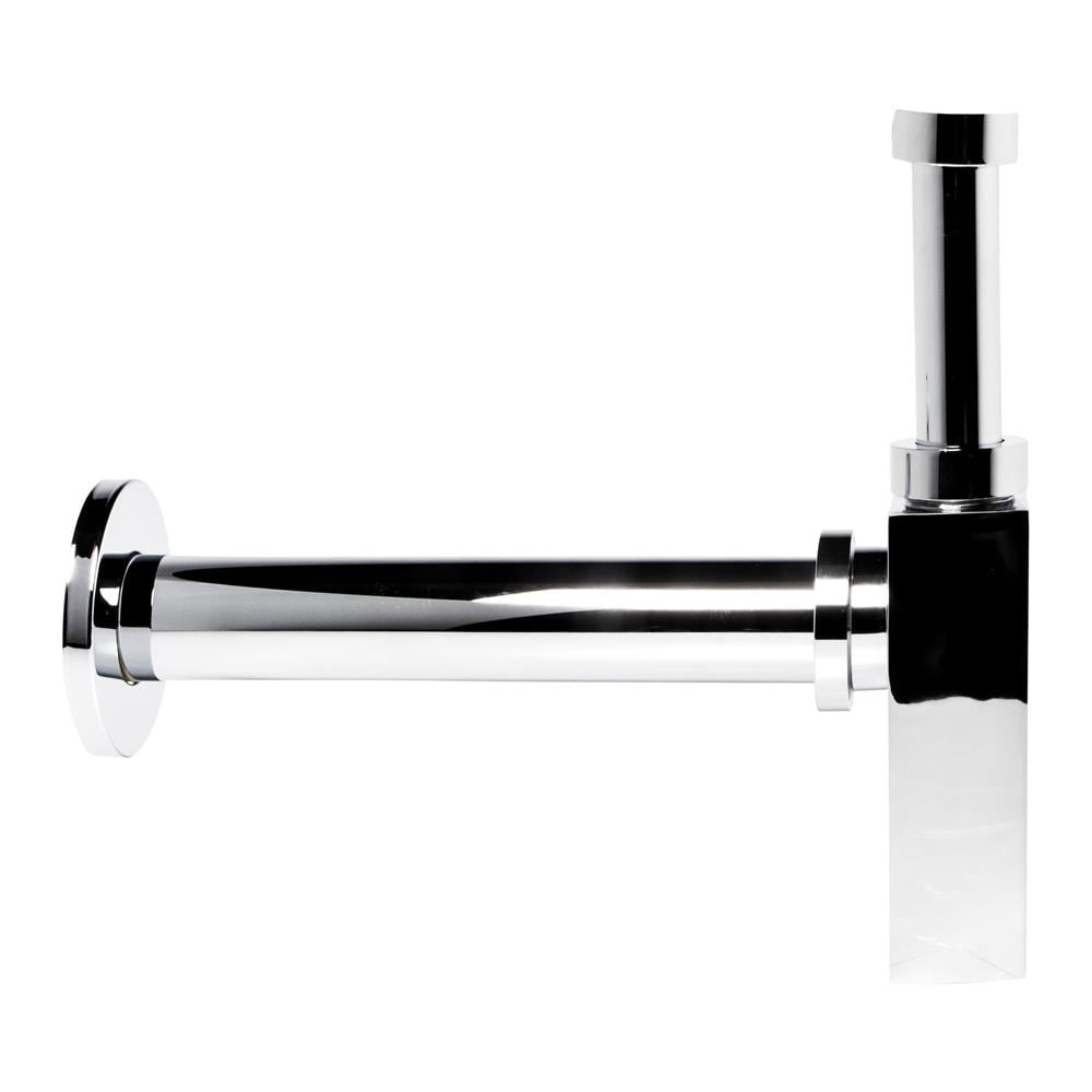 Sifone Tubo Di Scarico In Ottone Cromato Quadro Per Lavabo Lavandino Bagno Da 1.1/4 - Foto 1