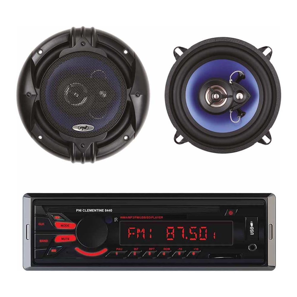 Clementine 8440 4x45w Usb Sd Aux 12v Lettore Mp3 Per Auto Mp3 Con Set Di 2 Altoparlanti Per Auto Coassiali Hifi500, 100w, 12,7 Cm - Foto 1