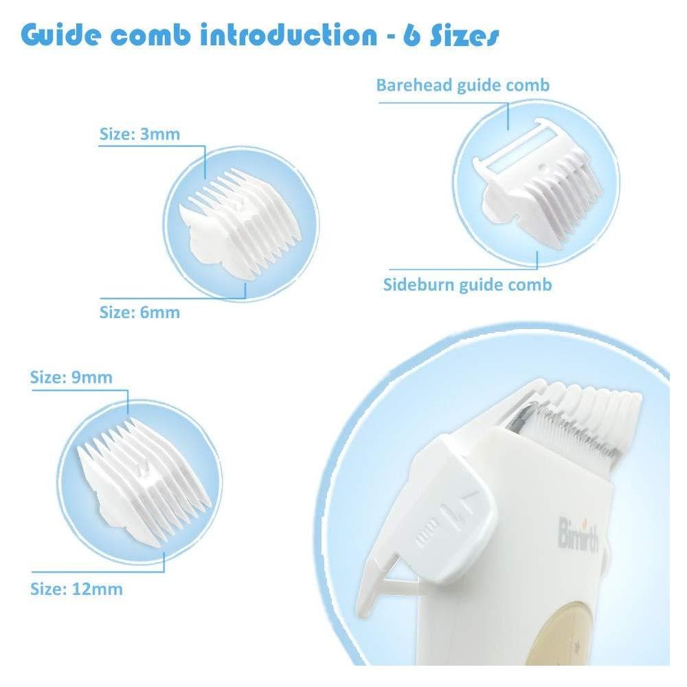 Dei Capelli Del Bambino Tagliatore Silenziose Clippers Dei Capelli Per I Bambini Silenzioso Bambini Trimmer Capelli Cordless Bambino Haircut Macchina In Borsa Per Il Trasporto Usb Ricaricabile Impermeabile 3 Guida Combs (con Borsa) - Foto 2