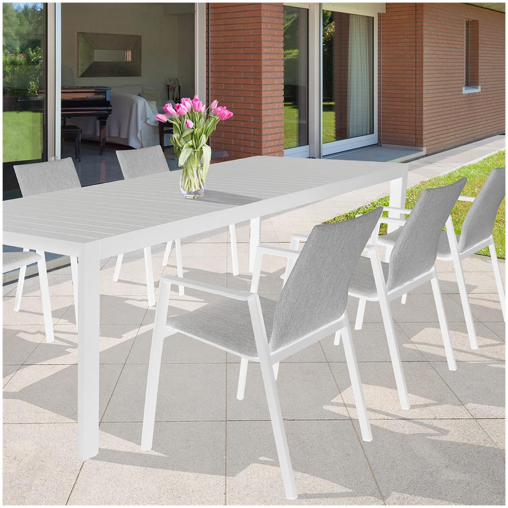 Tavolo Allungabile 160/240x100x75 Cm Houston Bianco Bianco - Foto 2
