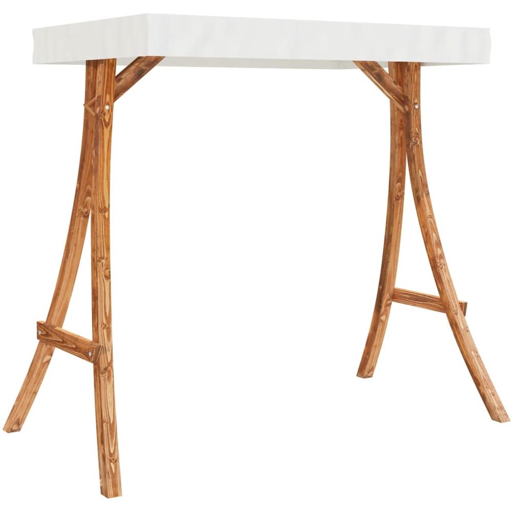 Altalena Con Tetto Crema Legno Massello Abete Finitura In Teak - Foto 2