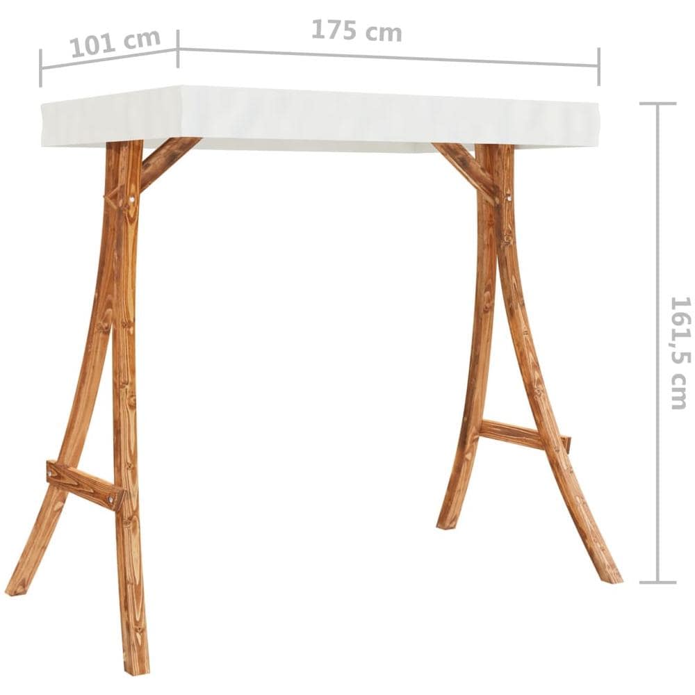 Altalena Con Tetto Crema Legno Massello Abete Finitura In Teak - Foto 6