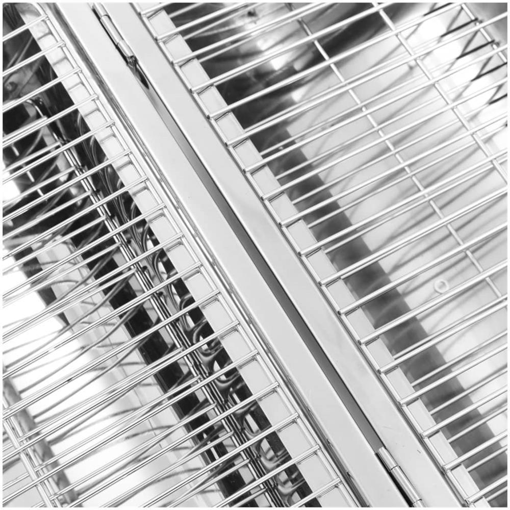 Barbecue da Tavolo Portatile in Acciaio Inox con Doppia Griglia - Foto 3