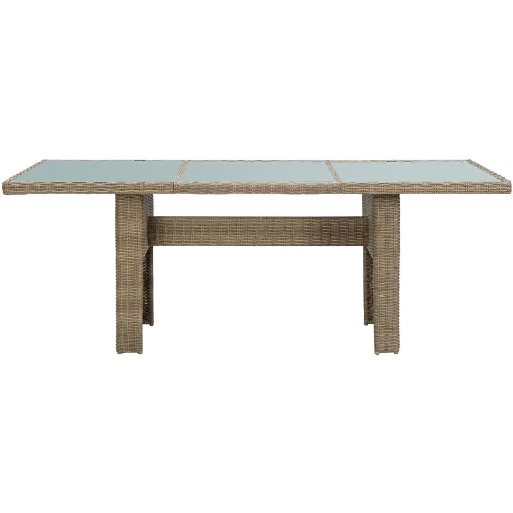 Tavolo da Giardino Marrone 200x100x74 cm in Vetro e Polyrattan - Foto 3