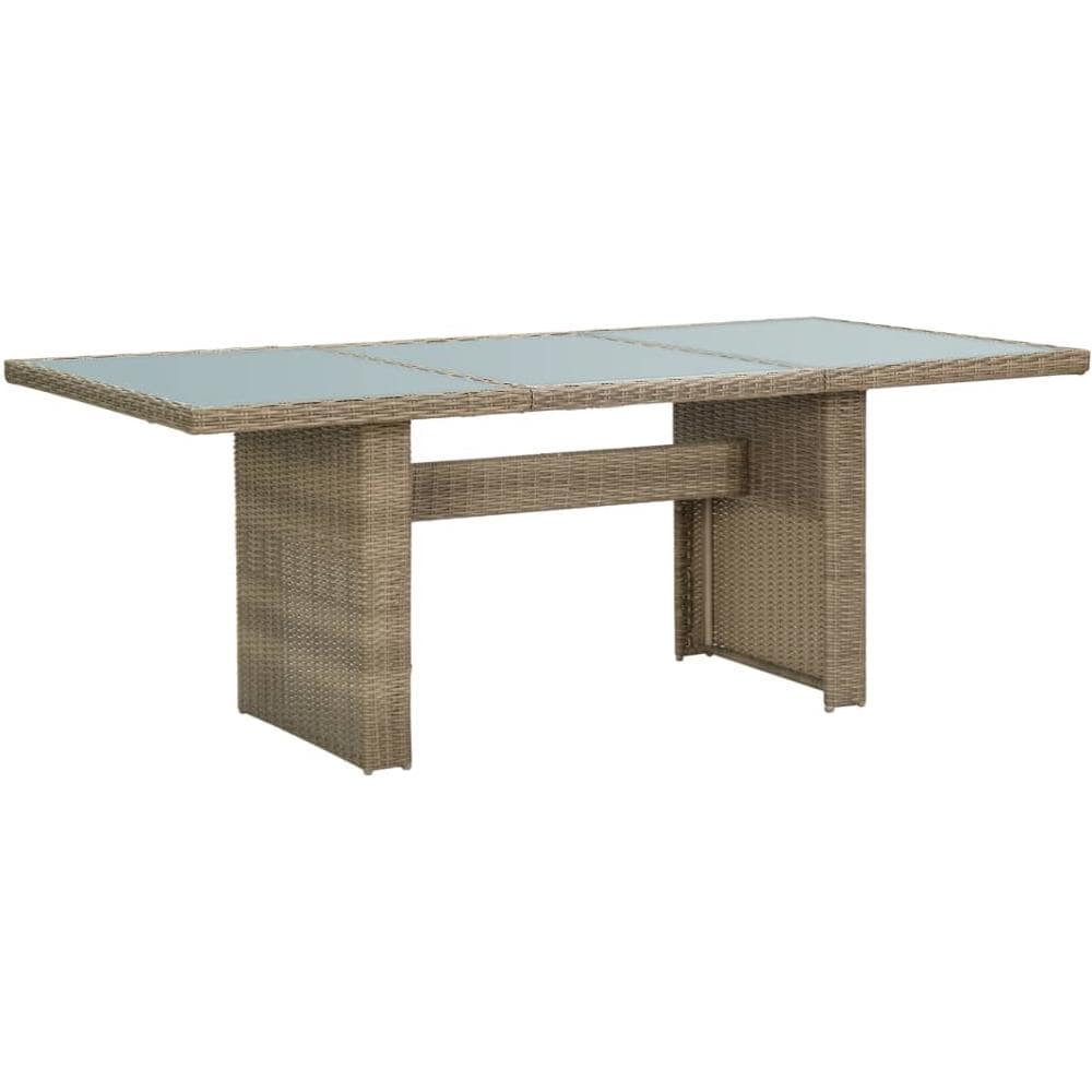 Tavolo da Giardino Marrone 200x100x74 cm in Vetro e Polyrattan - Foto 1