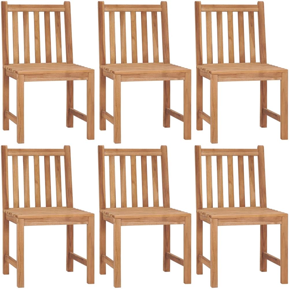 Sedie da Giardino 6 pz con Cuscini in Legno Massello di Teak - Foto 3