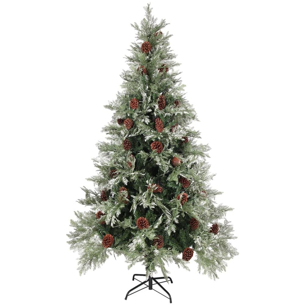 Albero Di Natale Con Pigne Verde E Bianco 195 Cm In Pvc E Pe - Foto 2