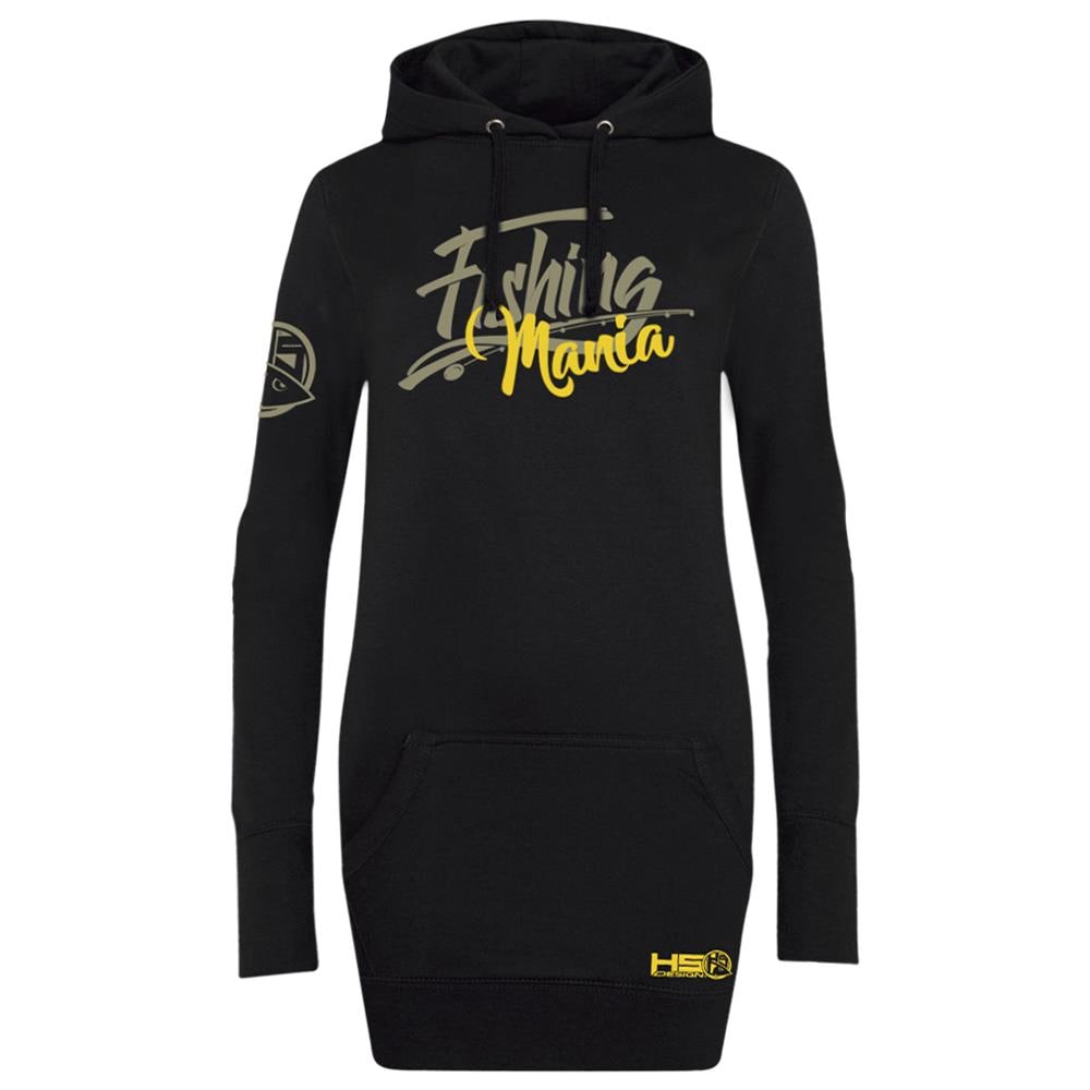Long Hoodie Fishing Mania Woman Nero M - Foto 1
