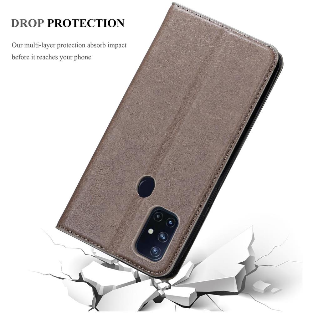 Custodia Compatibile Con Oneplus Nord N100 In Bruno Caffè - Coperchio Protettiva Con Chiusura Magnetica, Funzione Stand E Tasca Per Le Carte - Foto 8