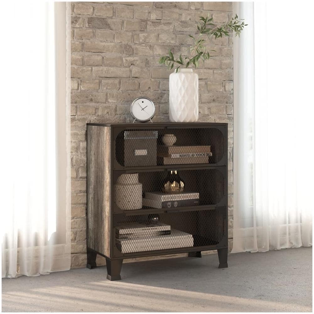 Armadietto Grigio 72x36x82 Cm In Metallo E Mdf - Foto 1