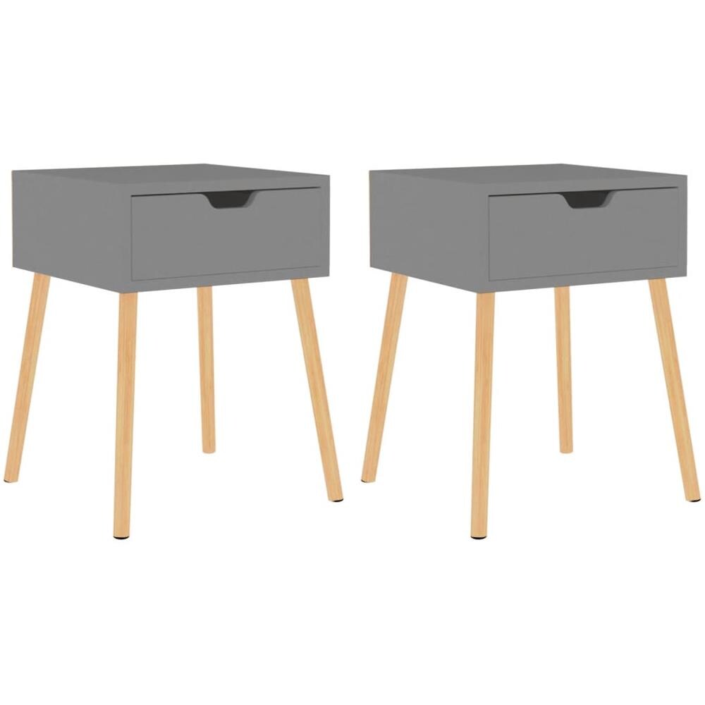 Comodini 2 pz Grigi 40x40x56 cm in Legno Multistrato - Foto 1