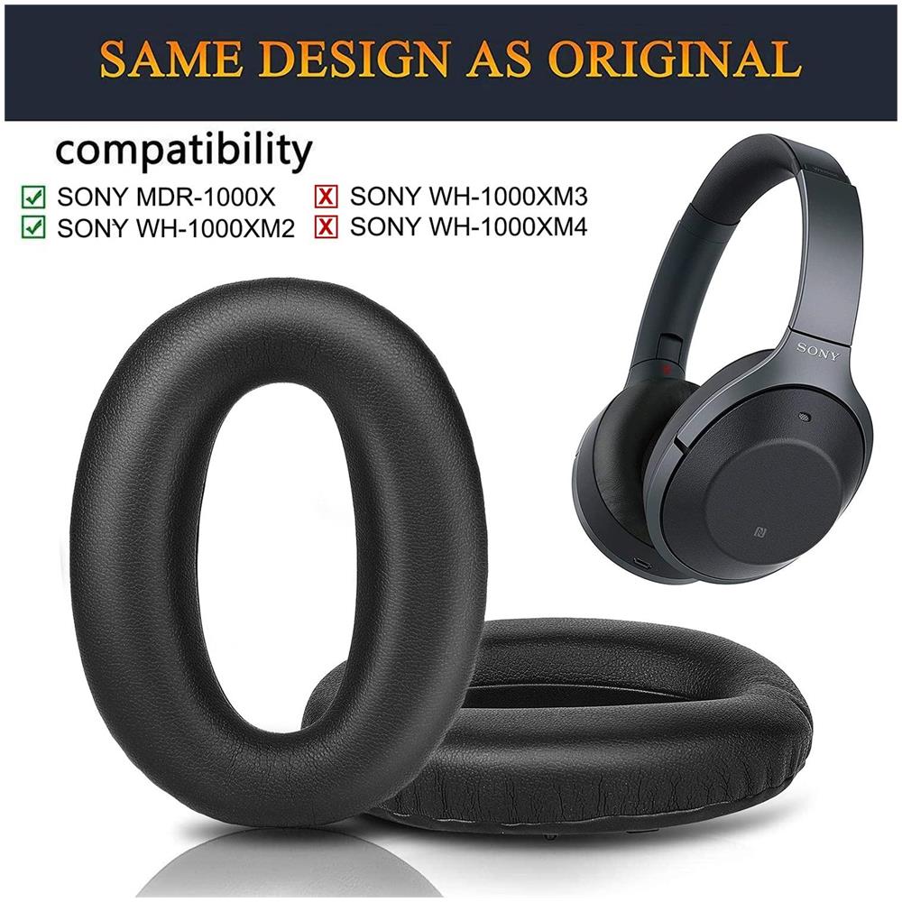 Cuscinetti Auricolari Per Sony Mdr-1000x Wh-1000xm2 1 Paio Nero - Foto 2