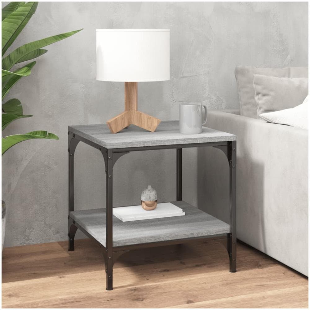 Tavolini 2pz Grigio Sonoma 40x40x40 Cm In Legno Multistrato - Foto 3