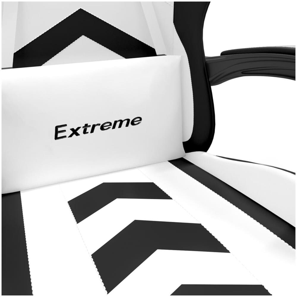 Sedia Da Gaming Con Poggiapiedi Bianco E Nero In Similpelle - Foto 2