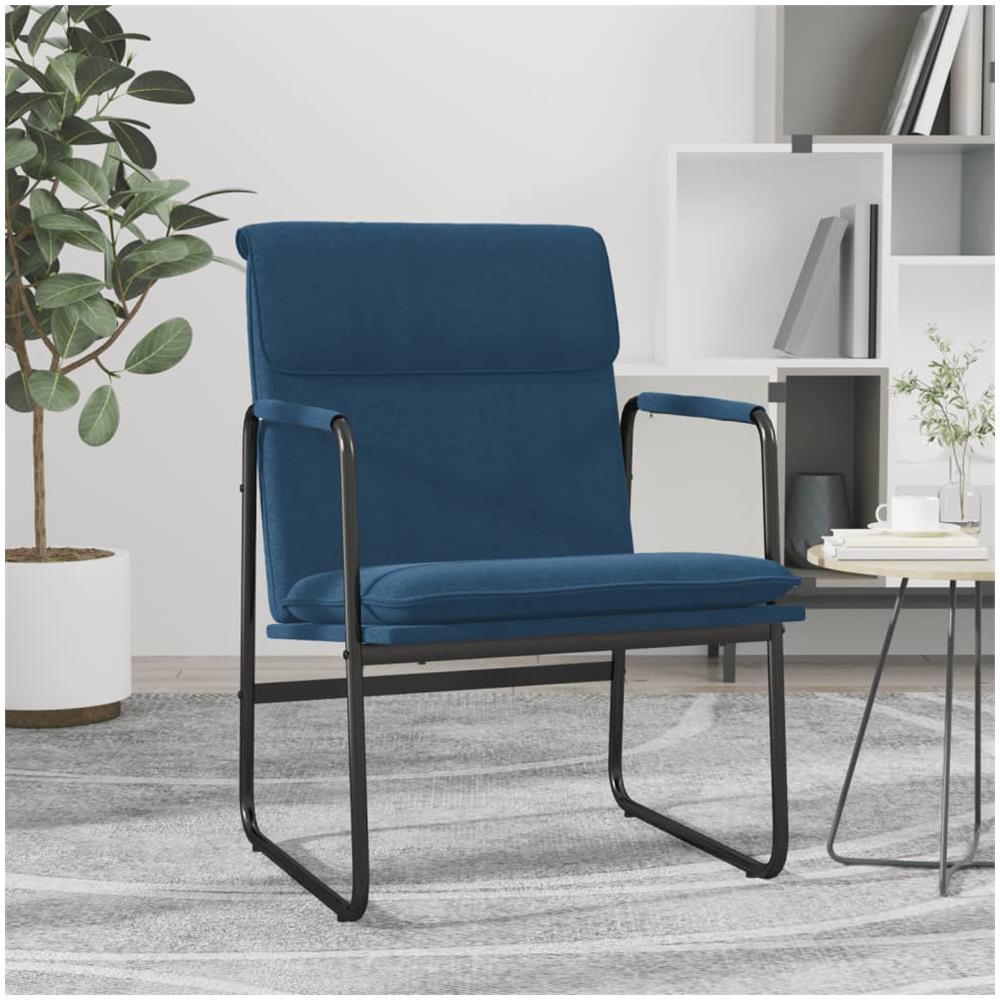 Sedia Lounge Blu 55x64x80 Cm In Tessuto - Foto 1