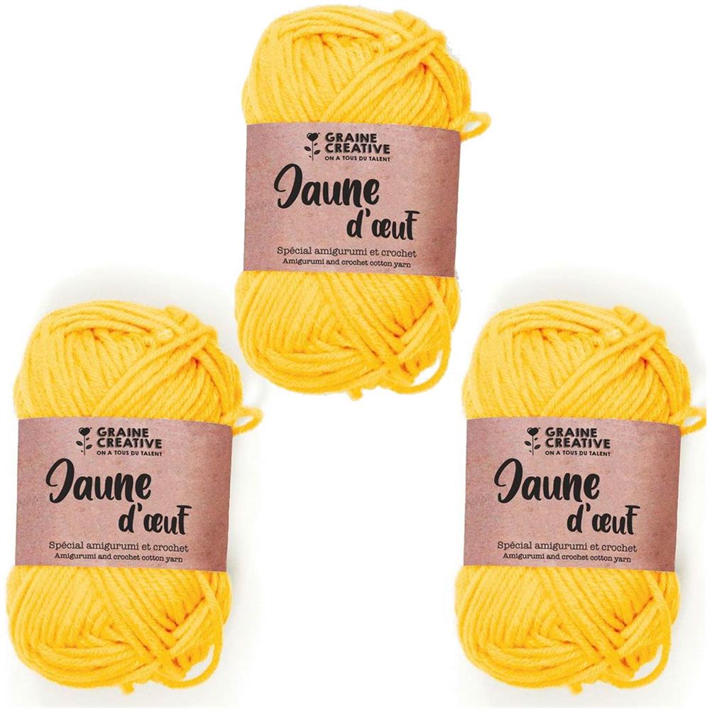 3 Fili Di Cotone Per Uncinetto 55 M - Giallo - Foto 1