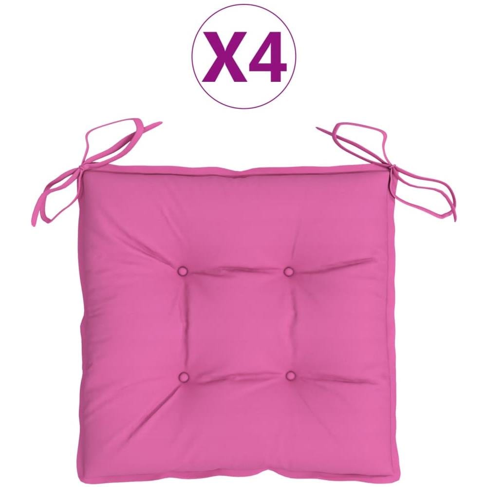 Cuscini Per Sedia 4pz Rosa 40x40x7 Cm Tessuto - Foto 2
