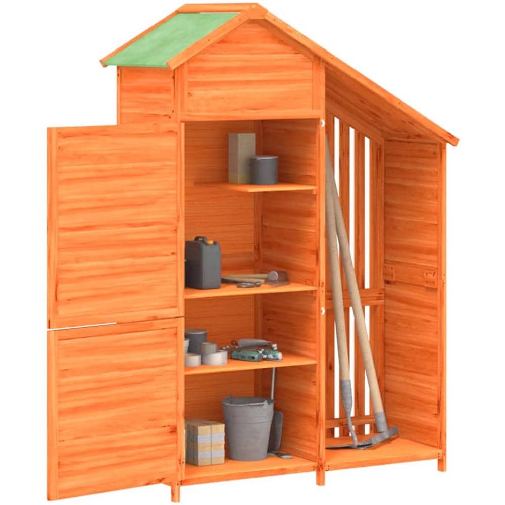 Rimessa Da Giardino Marrone 120x53,5x170 Cm Legno Massello Pino - Foto 3