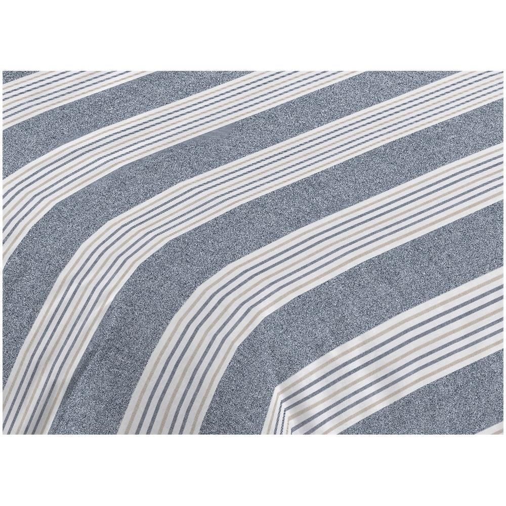 Sacco Copripiumino Piumone Letto In 100% Cotone Made Italy Vari Disegni Rp 2 Piazze Righine Blu - Foto 2