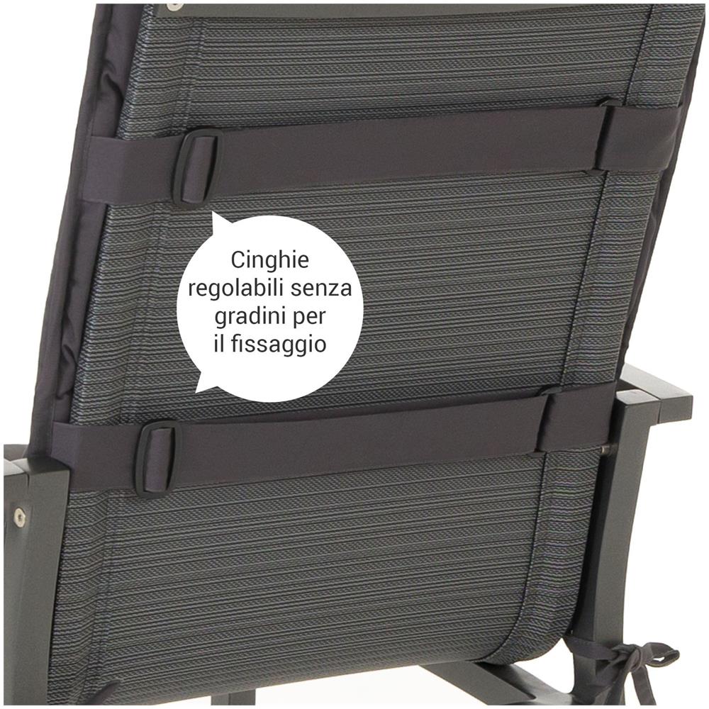 Cuscino per sedia bassa FLAIR - 100x48 cm - Grigio - Set da 2 - Foto 4