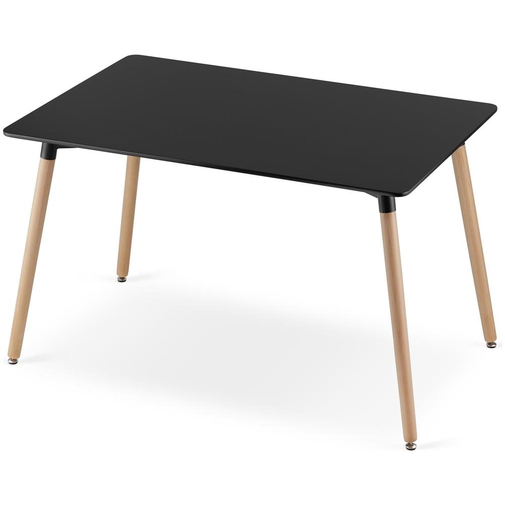 Tavolo YURO 120 cm x 80 cm con 4 sedie WAT - Nero /Gambe nere - Foto 2