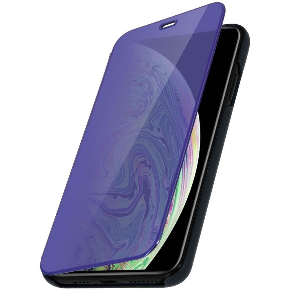 Custodia Apple Iphone Xs Max Flip Specchio Sportellino Traslucido Blu Scuro - Foto 1