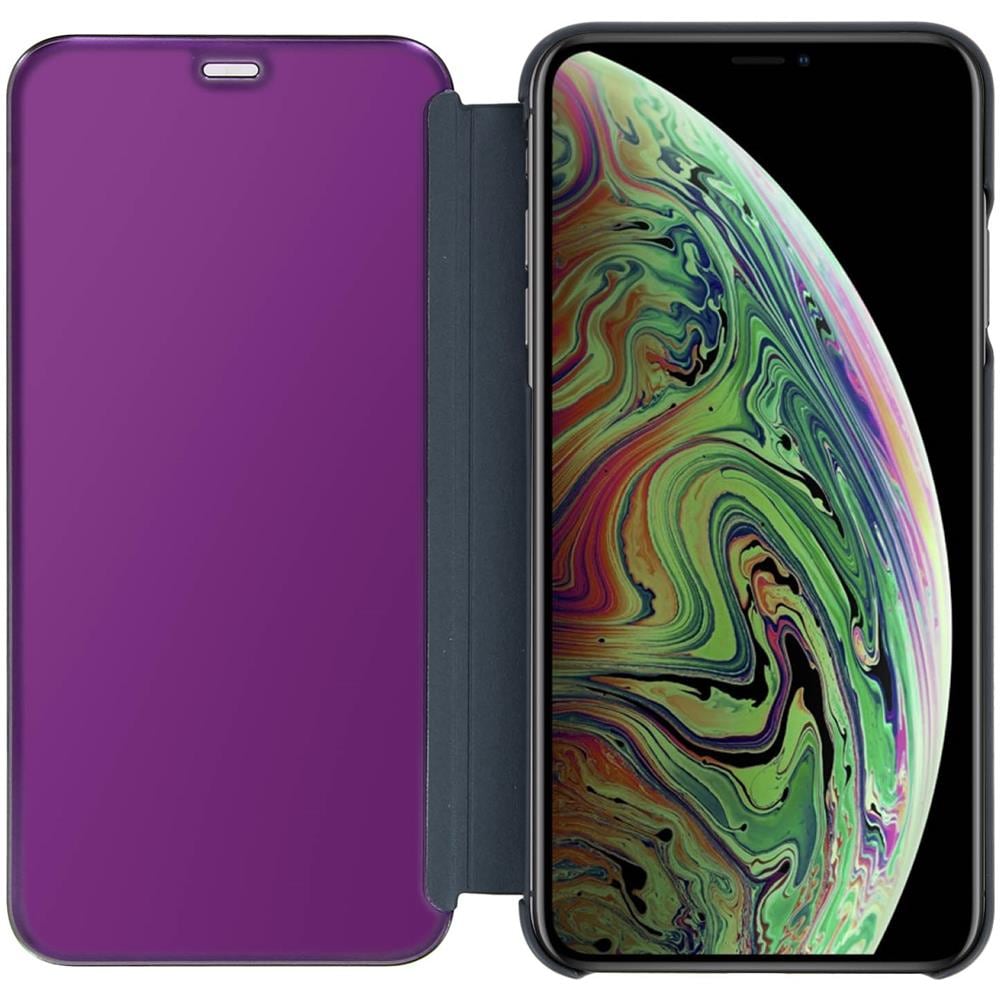 Custodia Apple Iphone Xs Max Flip Specchio Sportellino Traslucido Blu Scuro - Foto 5