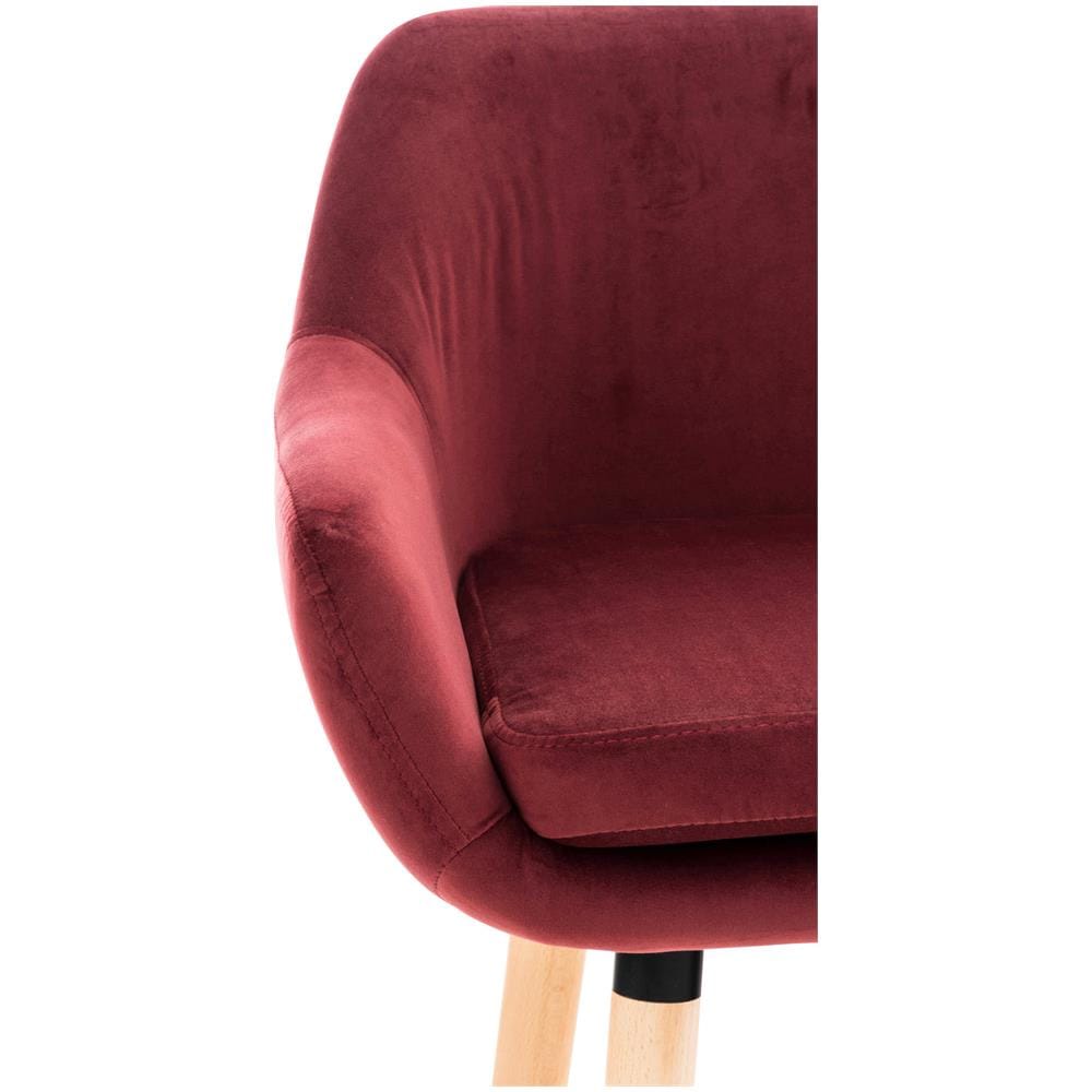 Sgabello Bar Grant In Velluto Sfoderabile I Sedia Alta Cucina In Legno Di Faggio Con Cuscino Removibile I Sgabello Bancone Con Schienale Rosso - Foto 5