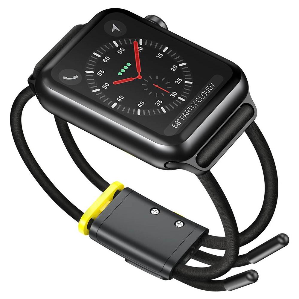 Iwatch Cinghia Lascia Andare Corda Serratura Per 3,4,5 Serie 38 Mm / 40 Mm Grigio / Giallo (lbapwa4-agy) - Foto 3