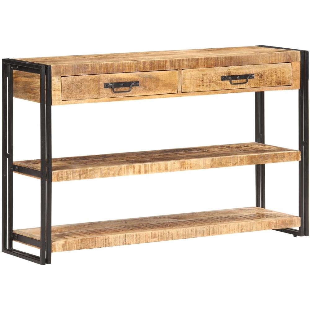 Credenza 120x30x75 cm in Legno Massello di Mango Grezzo - Foto 1