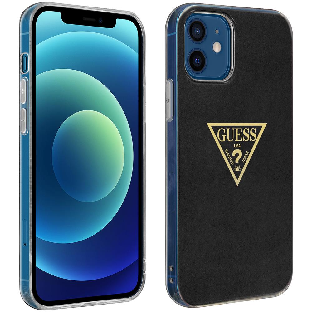 Cover Iphone 12 Mini Effetto Metallico Guess Metallic Series Guess Nera - Foto 1