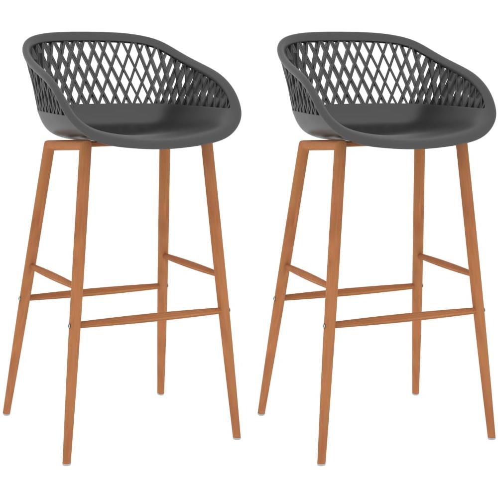 Sedie da Bar 2 pz Grigie - Foto 1