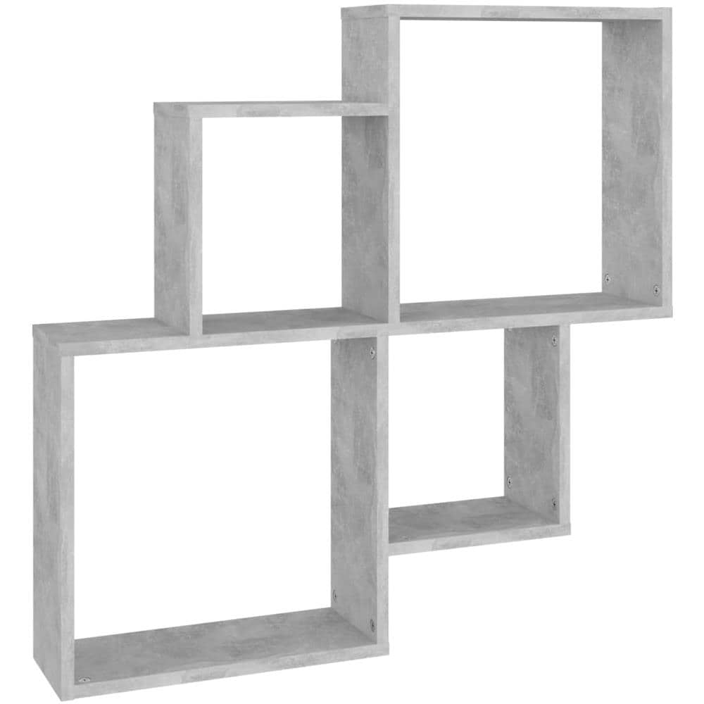 Mensola Muro Cubo Grigio Cemento 80x15x78,5cm Legno Multistrato - Foto 2