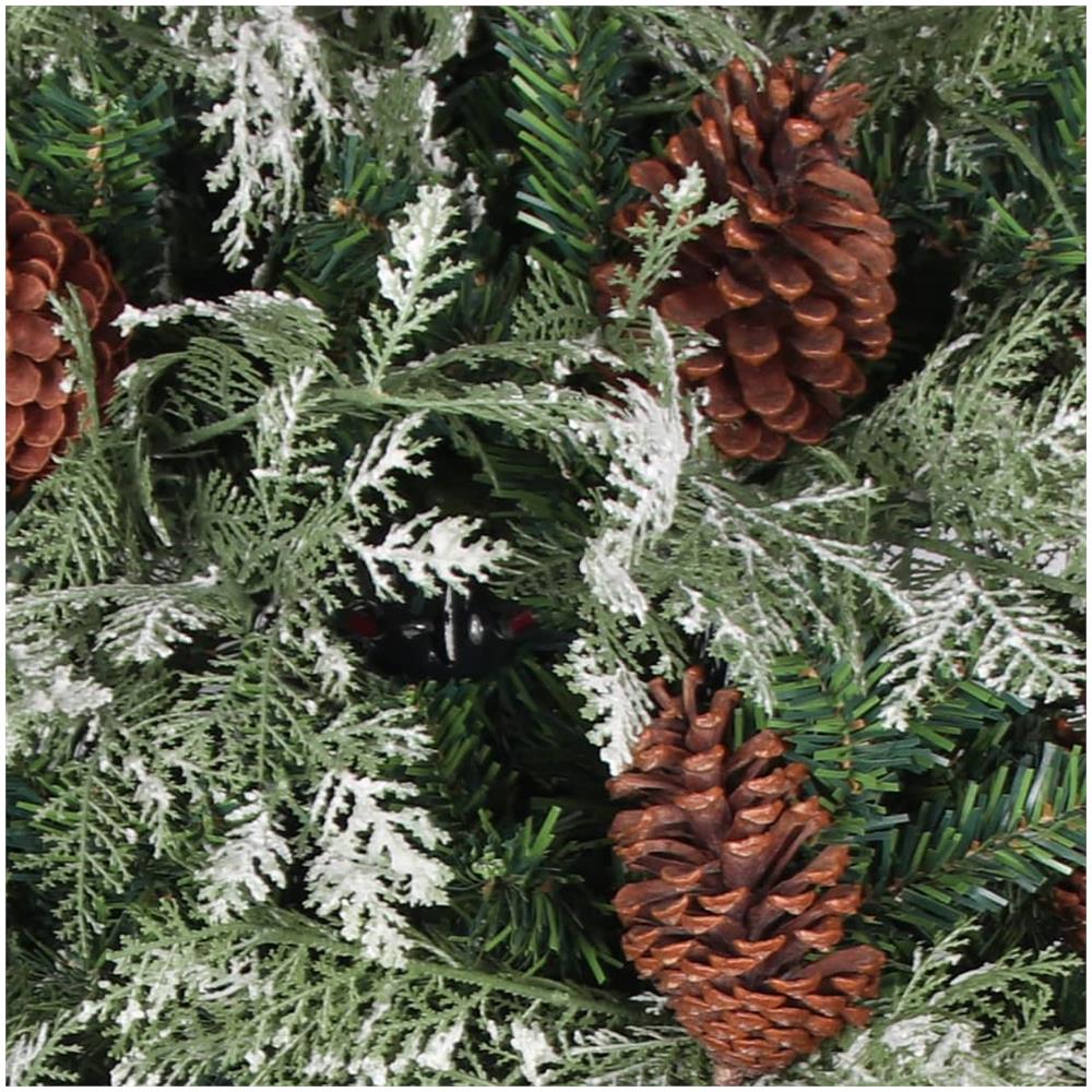 Albero Di Natale Con Pigne Verde E Bianco 225 Cm In Pvc E Pe - Foto 3