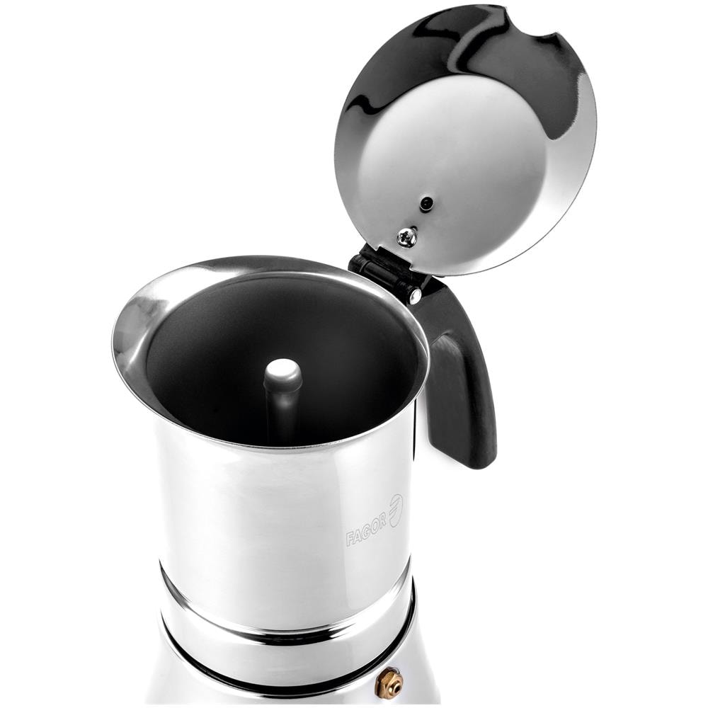 Etnica Caffettiera Italiana Induzione Acciaio Inossidabile, Espresso 4 Tazze Di Caffè Argento - Foto 8