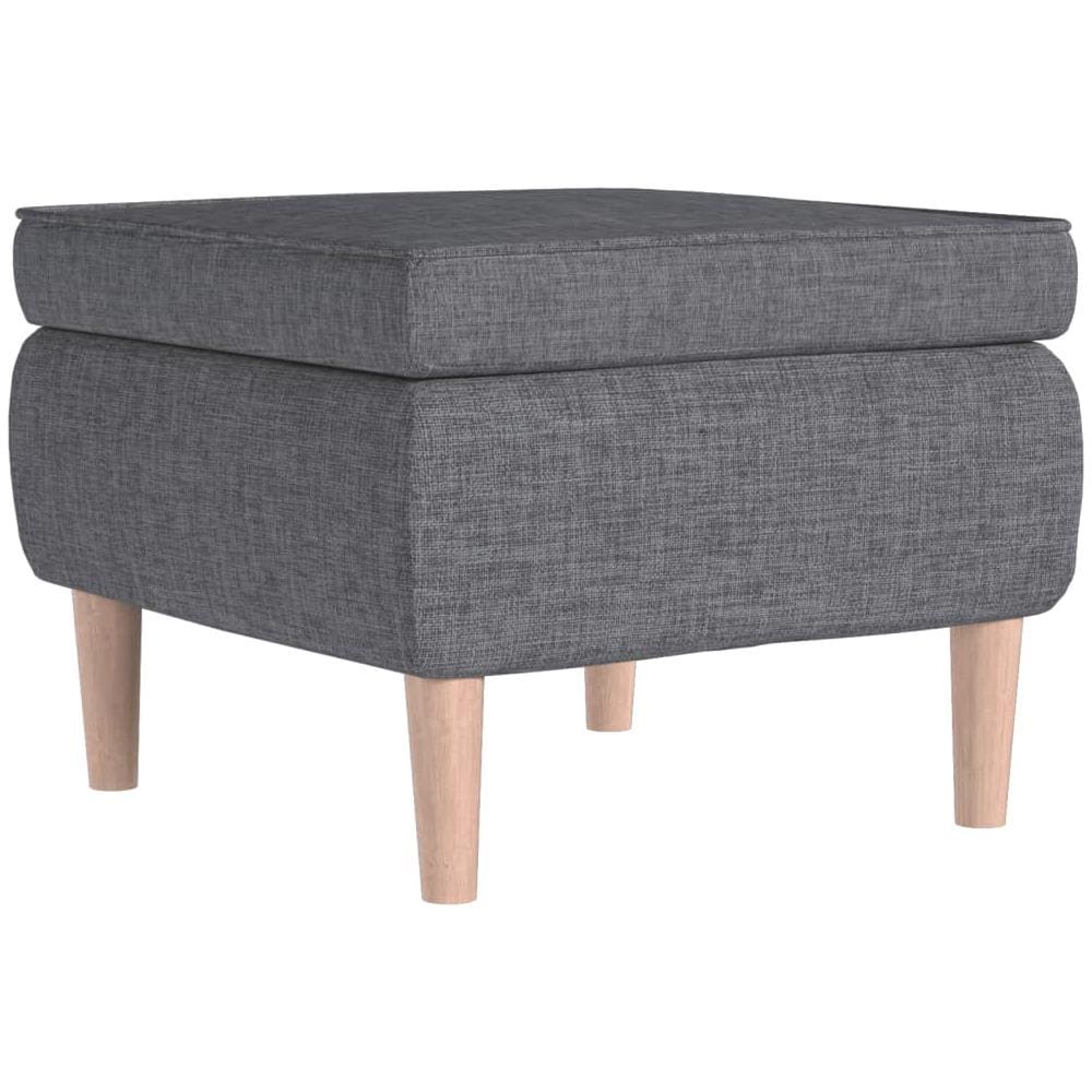 Poggiapiedi con Gambe in Legno Grigio Chiaro in Tessuto - Foto 1