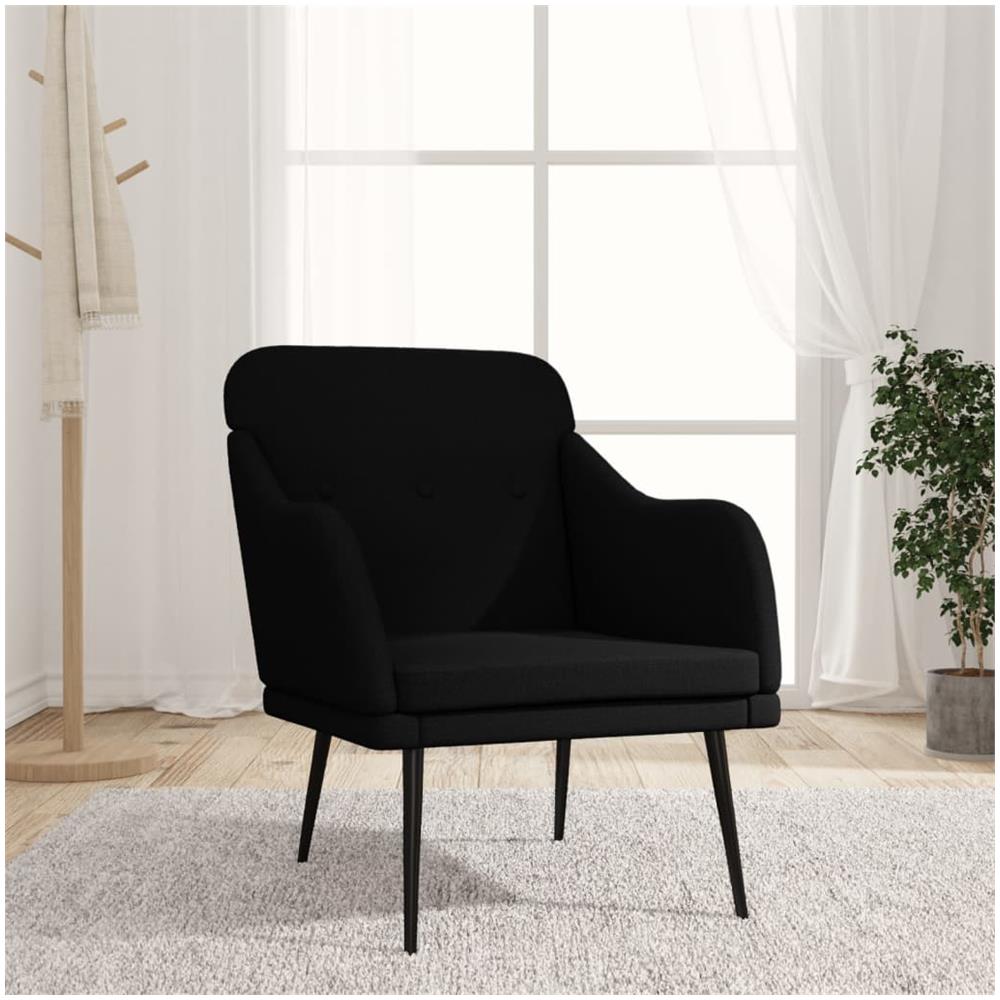 Poltrona Nera 63x76x80 Cm In Tessuto - Foto 1