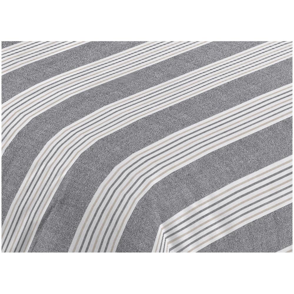 Sacco Copripiumino Piumone Letto In 100% Cotone Made Italy Vari Disegni Rp 2 Piazze Righine Grigio - Foto 2
