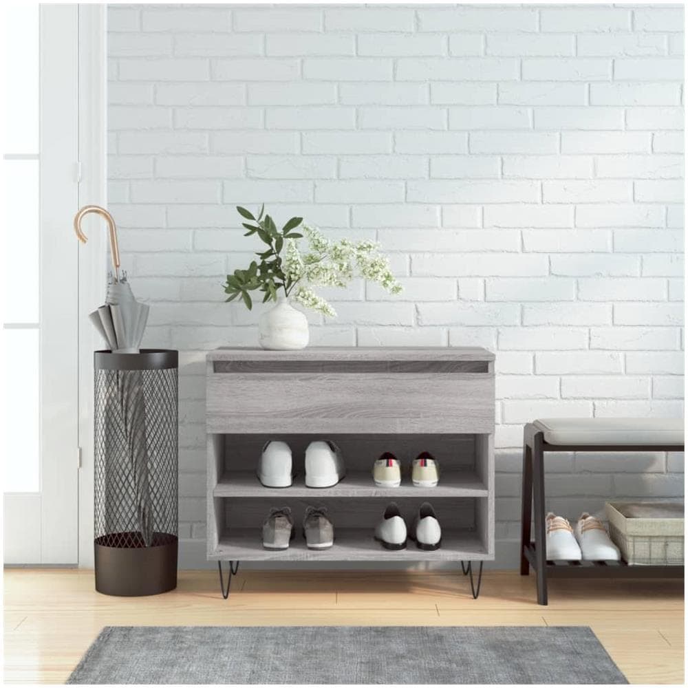 Scarpiera Grigio Sonoma 70x36x60 Cm In Legno Multistrato - Foto 1