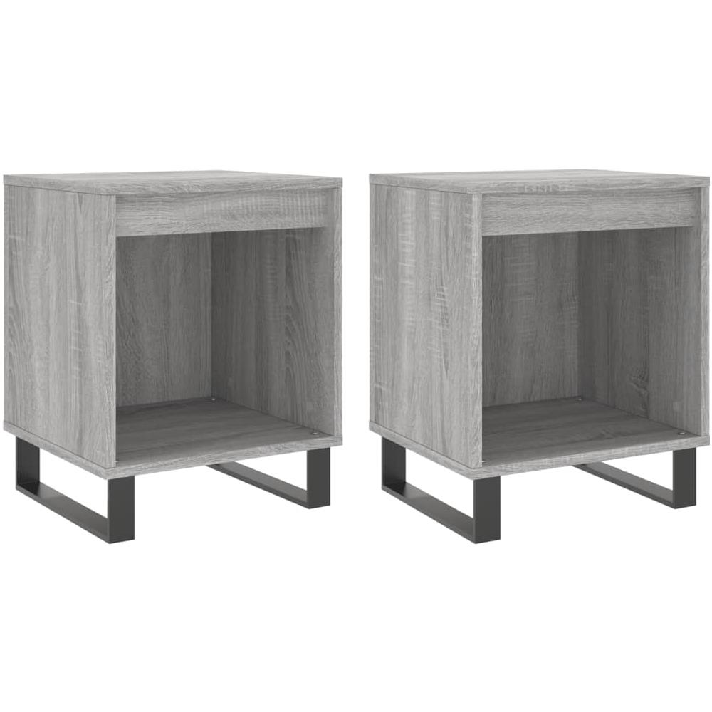Comodini 2pz Grigio Sonoma 40x35x50 Cm In Legno Multistrato - Foto 2