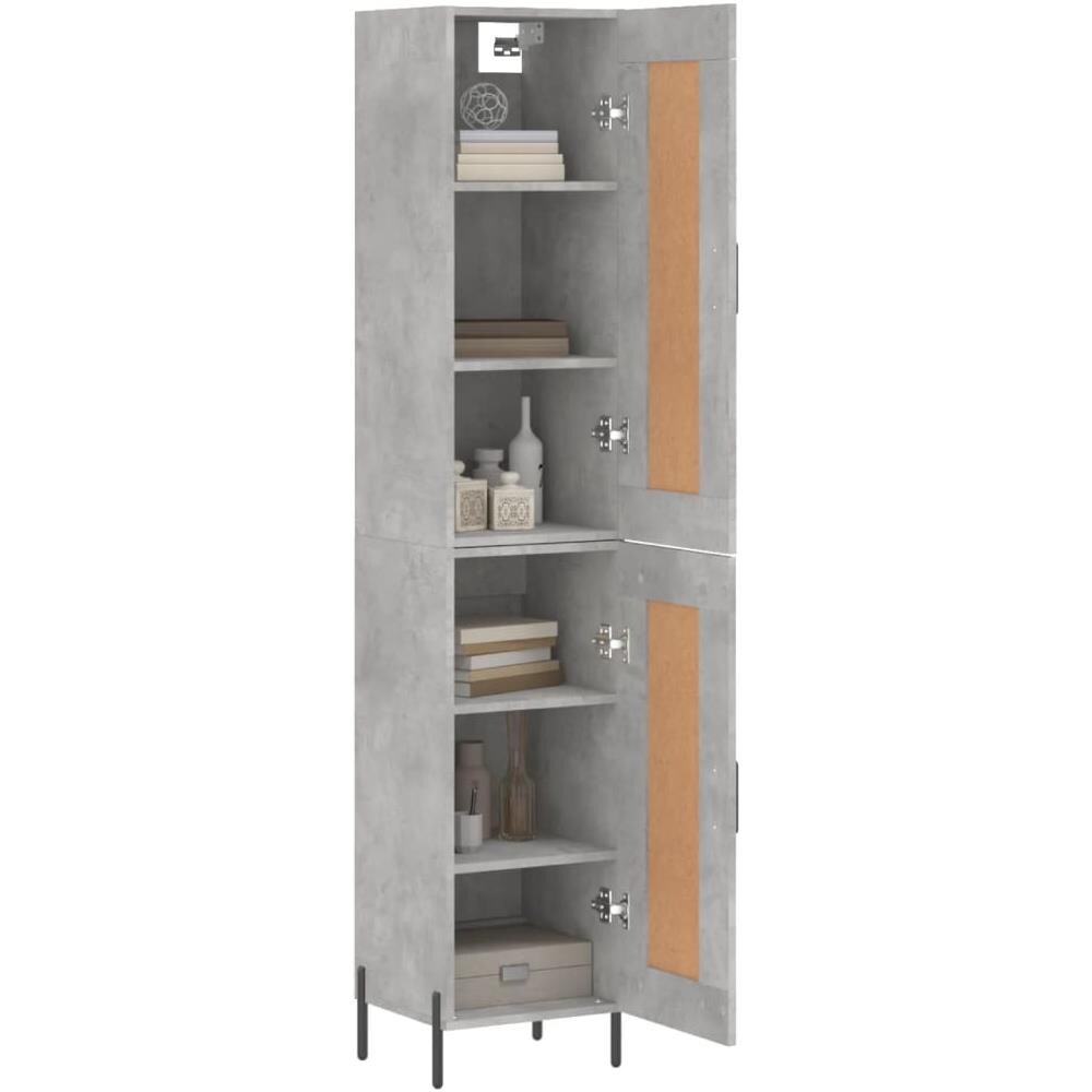 Credenza Grigio Cemento 34,5x34x180 Cm In Legno Multistrato - Foto 3