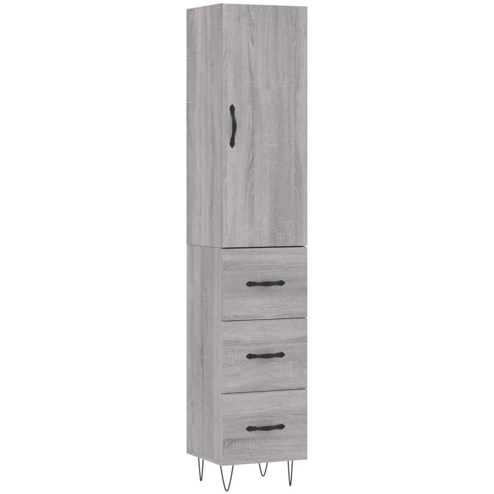 Credenza Grigio Sonoma 34,5x34x180 Cm In Legno Multistrato - Foto 2
