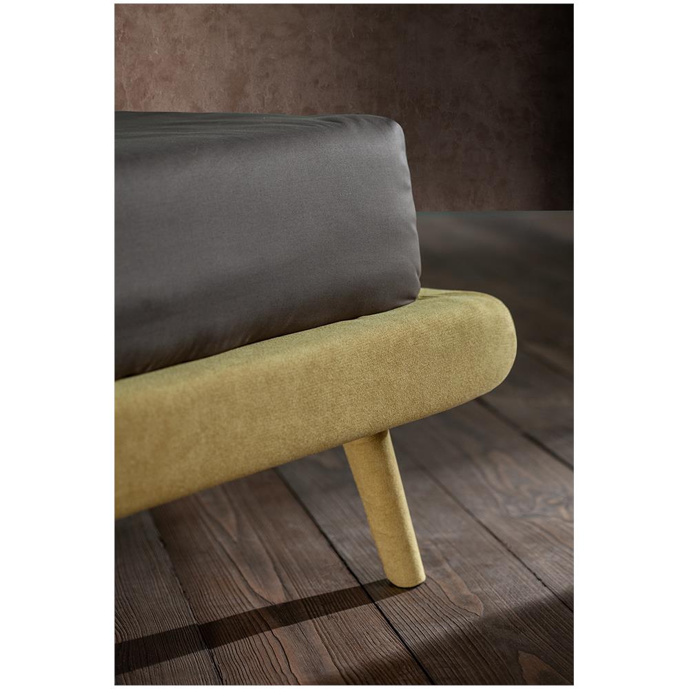 Letto Matrimoniale, Modello Malmo Dalle Forme Morbide Ed Essenziali, Piedini In Metallo, Rete Da 180x190 Cm, Rivestimento Sfoderabile, Made In Italy - Foto 2