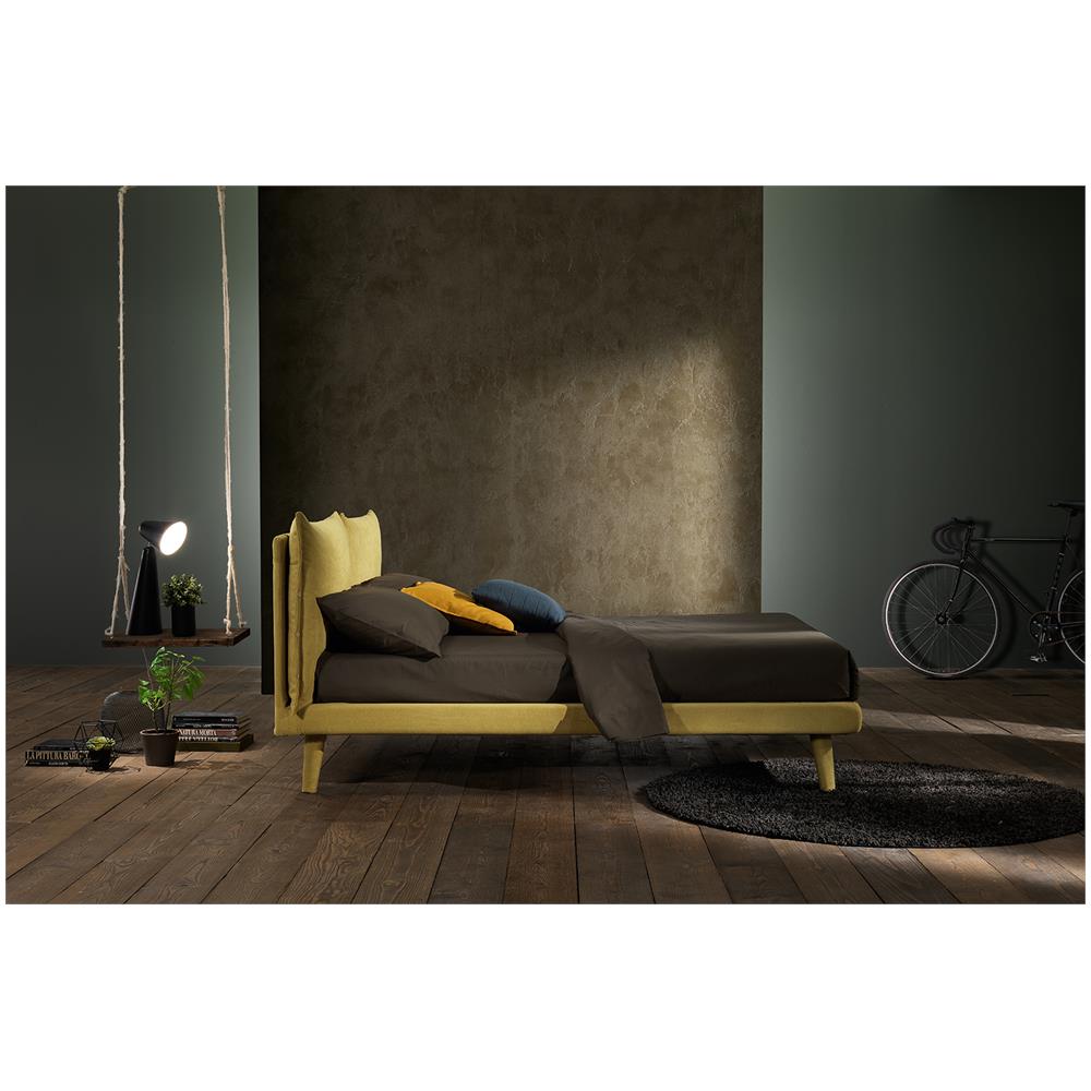 Letto Matrimoniale, Modello Malmo Dalle Forme Morbide Ed Essenziali, Piedini In Metallo, Rete Da 180x190 Cm, Rivestimento Sfoderabile, Made In Italy - Foto 5