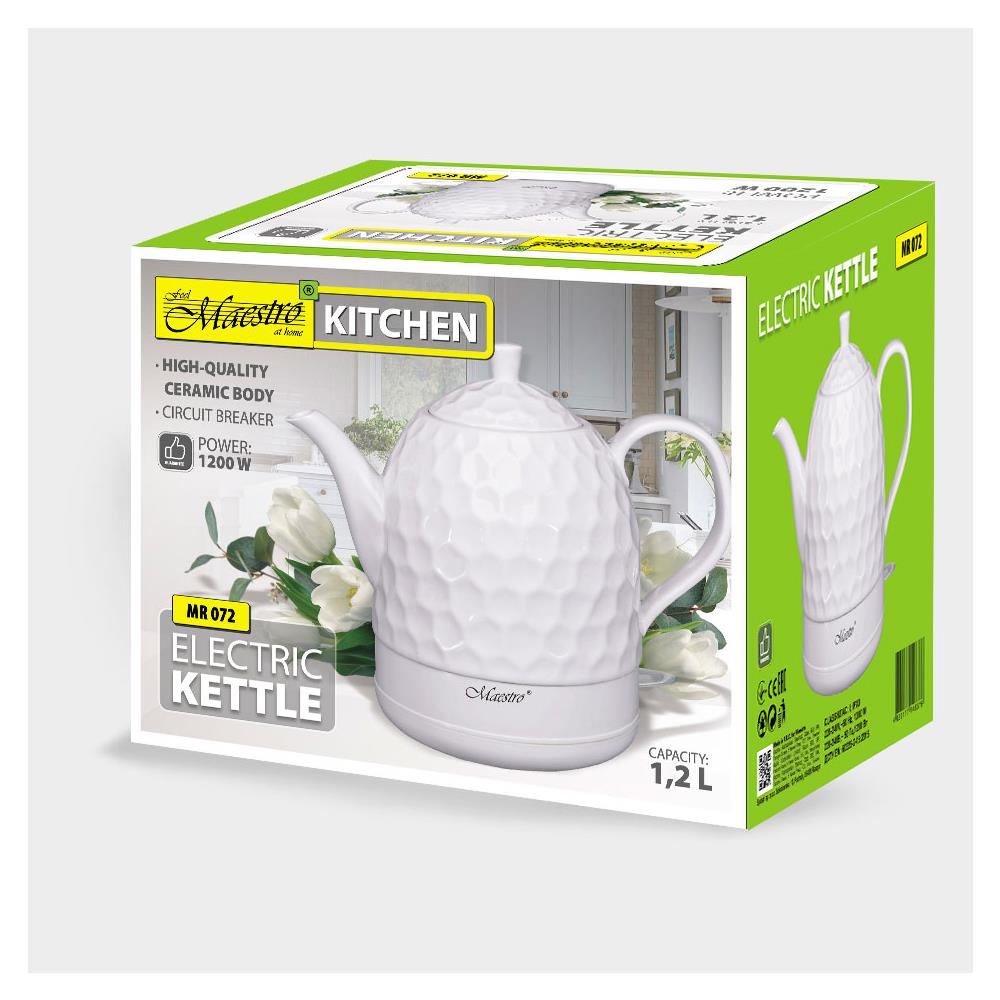 Bollitore Elettrico MR-072 Capacità 1,2 L Potenza 1200 W Colore Bianco - Foto 5