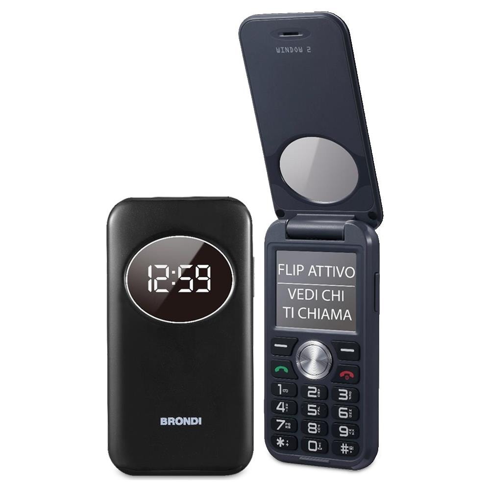 Window Flip 2 32MB Display 2" QVGA Camera 1.3MP DualSim (Nano + Standard) USB Type-C 800mAh Black - Foto 1